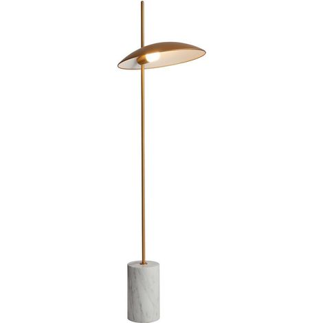Italux Vilai - Lampadaire LED Moderne Doré, Marbre, Blanc Chaud 3000K 400lm