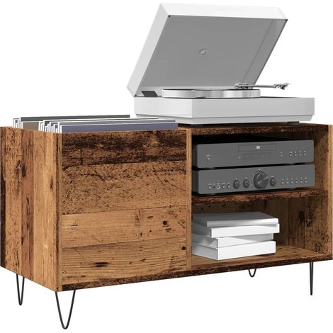 vidaXL Record Cabinet Old Wood 84,5x38x48 cm Engineered Wood