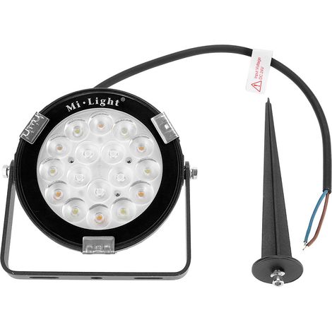 MiLight 2.4G 9W LED RGB+CCT Projecteurs WiFi RGBW Lampe murale de sécurité étanche pour jardin DC24V (1/5)