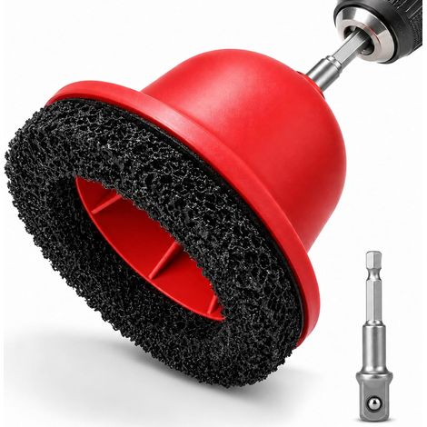 Ponceuse de moyeu de roue - Ponceuse à tête sphérique - 90 à 150 mm - Avec adaptateur 1/2" - Pour changement de pneu de voiture, élimination de la rouille et de la saleté (rouge) (1/5)