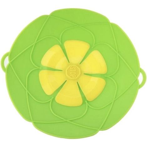 Casserole en silicone à motif floral, couvercle anti-débordement et anti-éclaboussures, résistante à la chaleur, bleue (1/5)
