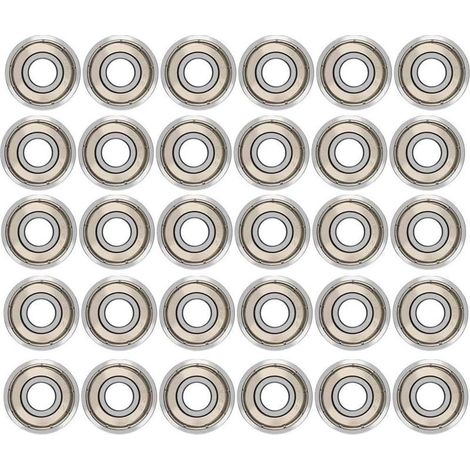 Lot de 30 roulements à billes 608ZZ – Métal double blindage – Faible bruit et haute vitesse – 8 x 22 x 7mm pour roller et skateboard (1/5)