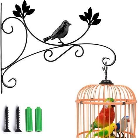 2 Piéces Suspension Mural Crochet Plante avec Vis Support Crochet Plante Lanterne Mangeoires d'oiseaux Panier de Jardin en Métal pour Décoration de Jardin Balcon(style cinq) (1/5)