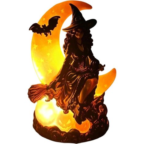 Lampe de sorcière d'Halloween décorative en résine pour table, ambiance lumineuse (1/5)