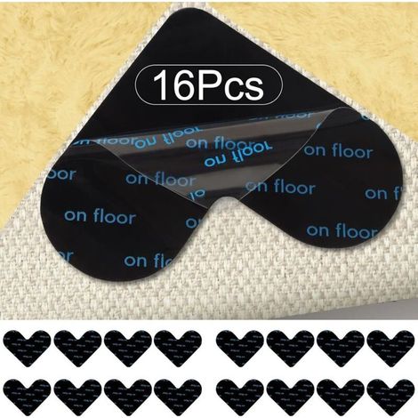 Anti Derapant Tapis 16 Pcs, Anti Glisse Tapis, Rug Grippers, Réutilisable et Lavable Tapis Antidérapant, Antidérapant Tapis pour Cuisine/Salle de Bain/Bureau (1/4)