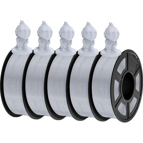 Filamento para impresora 3D, cuidadosamente enrollado, material ecológico, PLA Plata 5 (1/2)