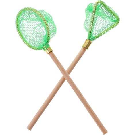 Lot de 2 mini filets de pêche, jouet pour enfants, accessoires de pêche pour maisonnette.-8.5x2.5cm-Light Green