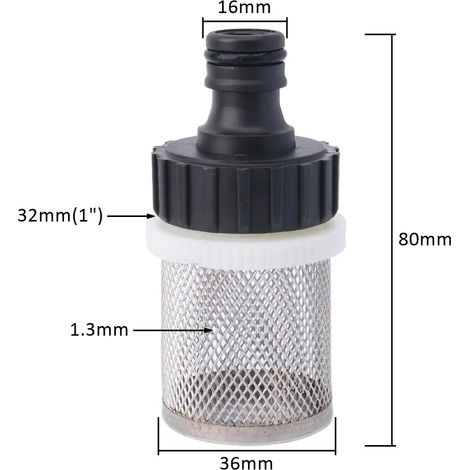 (B3) Raccord rapide de 16 mm pour tuyau d'arrosage avec filtre intégré, compatible avec les systèmes d'arrosage automatiques et les pompes à eau. (1/5)