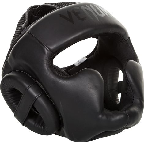 Casco de boxeo Venum Challenger 2.0 para entrenamiento, color negro/negro. (1/4)