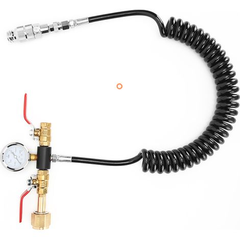 Kit valve CO2 double avec flexible soda, manomètre 3000psi, accessoires W21.8-14 pour Soda Stream (1/5)