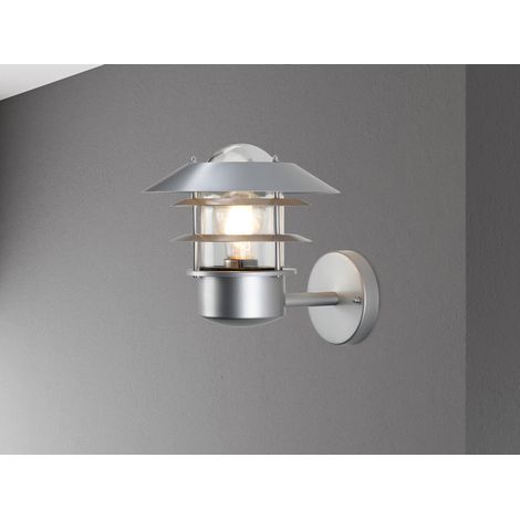 LED Moderne Außen Wandlaterne aus Edelstahl, Silber Höhe 24cm (1/5)