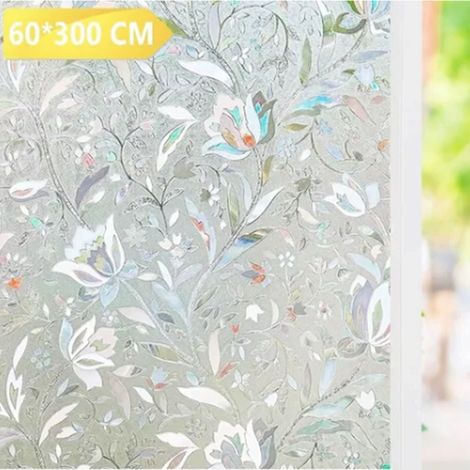 Film adhésif statique sans colle 3D Tulipe 60 cm x 3 m, autocollant laser coloré pour vitres, film dépoli, pare-soleil, isolation thermique, film de protection solaire pour fenêtres (1/5)