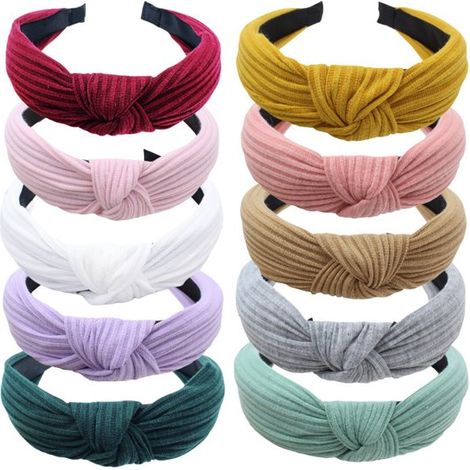 Diademas de mujer estilo bohemio - Set de 10 - Diademas elásticas con lazos - 13163 cm (1/5)