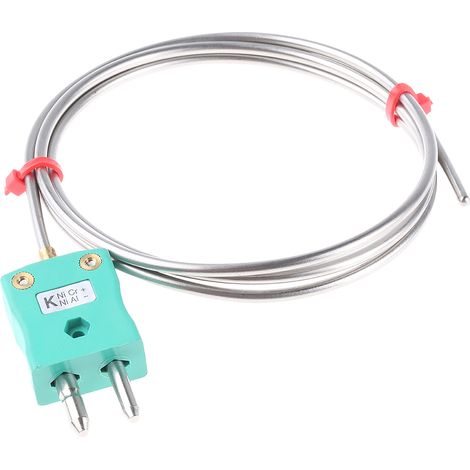 Thermocouple type K Ø 3mm, L 1m, +1100°C max à Fiche mâle standard ( Prix pour 1 ) (1/2)