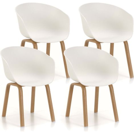 Set 4 Sedie 58x51x78 cm in Polipropilene Bianco (1/3)