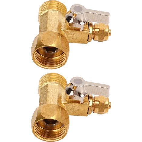 2 Stück 1/4-Zoll-Kugelhähne mit Dichtung, Ersatzteil für Wasserfiltereinlasskugelhähne, Messing (1/5)