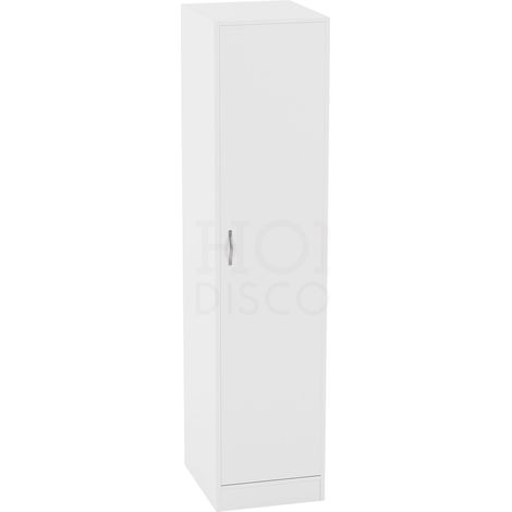 Riano 1 Door Wardrobe With Hanging Rail & Storage Shelf, White