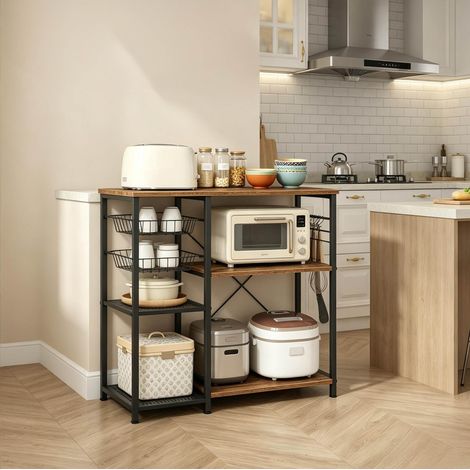 Meuble rangement cuisine 90x40x82 cm métal bois OKMYHOME (1/4)