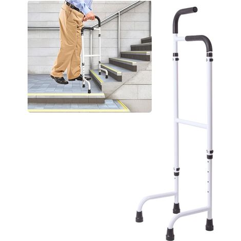 Aide à la montée d'escalier en aluminium - Hauteur réglable : 76 à 117 cm - Pour personnes âgées et adultes - Charge maximale : 136 kg
