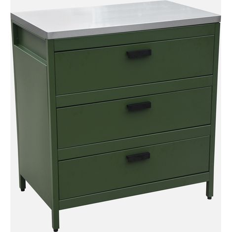 Modulo cucina da esterno in acciaio con 3 cassetti, 80cm