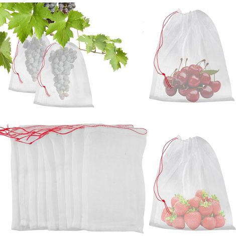 Traubenschutzbeutel Klein,20 Stück Insekten Mückennetz Absperrbeutel, Pflanzen Schutzbeutel Obst Schutz Beutel Garten Netz Beutel,15 x 25 cm (1/5)