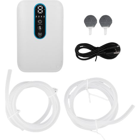 Leise, USB-aufladbare Aquarium-Luftpumpe – Tragbar mit internem Akku – Belüfter für den Fischtransport