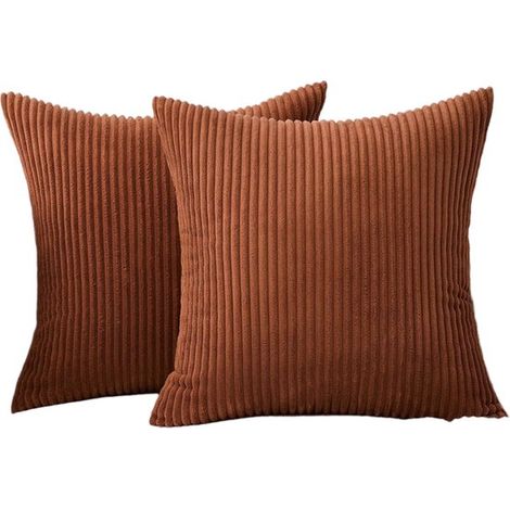 Set di due fodere per cuscini in velluto a coste,45 x 45 cm,Fodera per cuscino da divano,Fodera per cuscino da divano,Grigio chiaro (1/5)