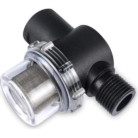 Filtre de crépine de pompe à eau RV, filtre à eau universel filtre en acier inoxydable 4 points filetage externe pré-filtre filtre à eau filtre à vis pompe à eau pour camping-car RV pompe à eau (1/5)
