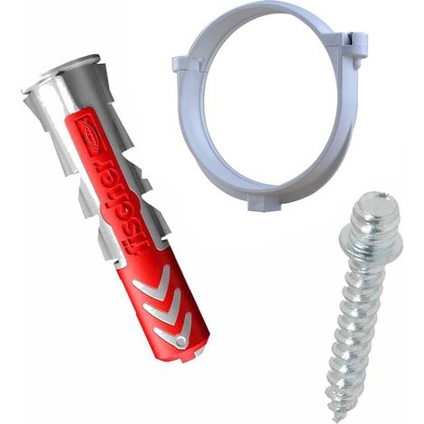 Ensemble de 1 collier tube de descente Ø100 Blanc + 1 Vis 7x40mm + 1 Cheville Duopower 8x40mm - Arcanaute (1/5)