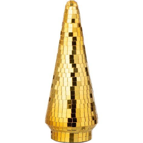 Arbre Disco en Verre "Miroir" 33cm Jaune (1/2)