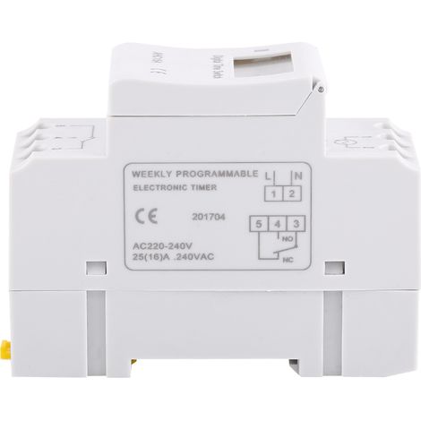 Ej.Life Wakects Programmierbare Digitale Zeitschaltuhr Digitale LCD-Tages-/Wochenzeitschaltuhr mit Digitaler Timer-Programmierung Zur Montage auf DIN-Schiene(AC220V)