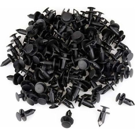 120 pièces Clips de fixation Rivet de Fixation en Plastique pour la Voiture Noir Voiture Clips Agrafe Rivets Plastiques orte Aile 8mm Trou Poussoir Plastique Rivets Fixation (1/4)
