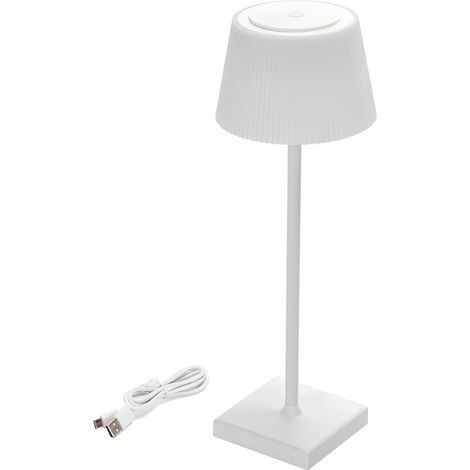 Veilleuse LED rechargeable, blanche, 4 W, à intensité variable par simple pression, sans fil et portable.
