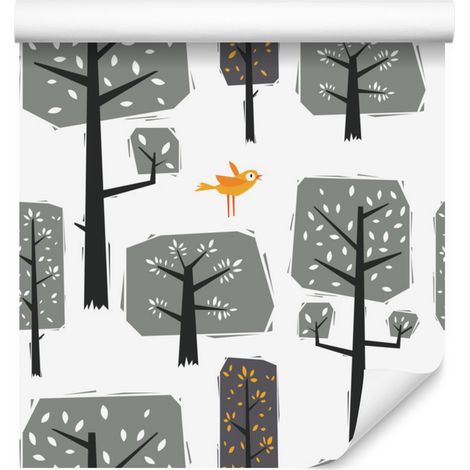 Papel pintado con motivos naturales de bosques y árboles para salón y dormitorio, 50x1000 cm. (1/5)