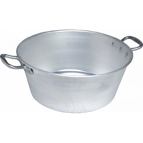 1 Cubeta de grasa pesada profesional de tipo landés con asa de aluminio ø 50 - 32 L Epr 3 mm - El práctico