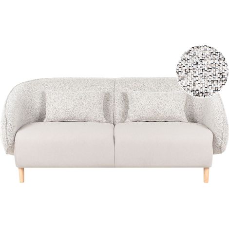 Divano 3 posti curvo moderno Art Deco Tessuto poliestere Doppio tessuto Beige chiaro Umea