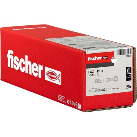 Goujon d’ancrage FAZ II Plus 10x245 160/180 en acier inoxydable/Boite de 20 (1/5)