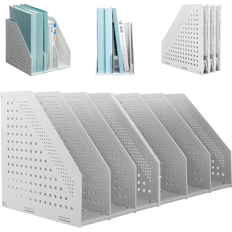Porte-revues pliable durable pour documents de bureau, étagères pour livres, CD, étagères, bureau, bibliothèque, maison et école,quatre compartiments de rangement
