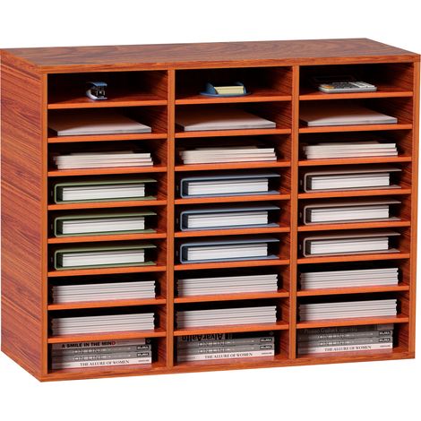 VEVOR Cassetto Mobiletto Portadocumenti max. 27 Scomparti Portadocumenti, Ripiani Regolabili, Cassetto Portadocumenti in Legno Organizzatore per Documenti Carte Riviste File per Ufficio, Scuola