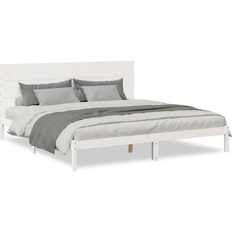 Maison Exclusive - Giroletto Extra Lungo senza Materasso Bianco 200x220cm Massello