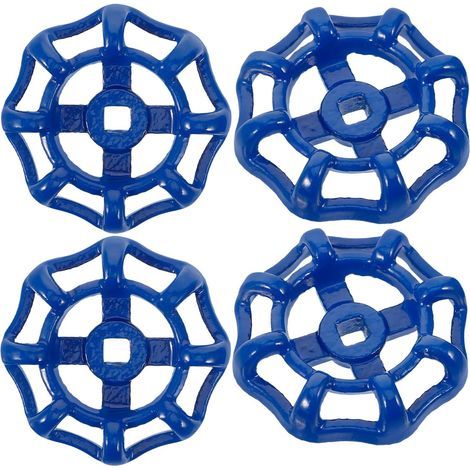 Lot de 8 poignées de vanne en fonte bleue - Volant robuste, résiste à la corrosion, compatible avec vannes standard, facile à poser. (1/5)