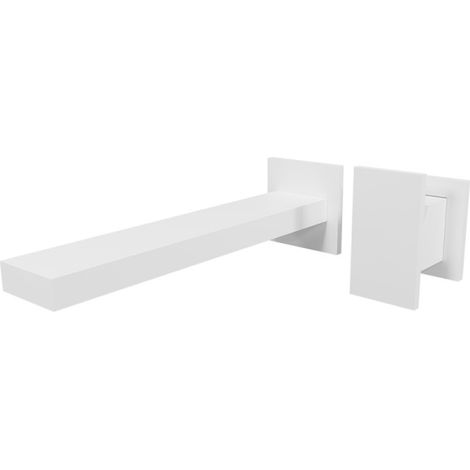 Façade mitigeur lavabo 2 trous murale encastrée Blanc Mat Tabula - CRISTINA ONDYNA TA25924 (1/2)