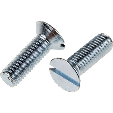 Vis à métaux RS PRO M8 à tête Fraisée fendue en Acier, 25mm ( Prix pour Sachet de 100 )