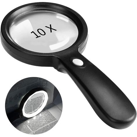Loupe avec éclairage, loupe de poche grand format grossissant 10x, 12 LED (1/5)