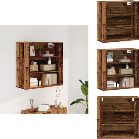 Armoire murale vieux bois 80x33x80 cm bois d'ingénierie - Armoire Murale - Armoires Murales - Armoire Suspendue - Vitrine Murale (1/5)