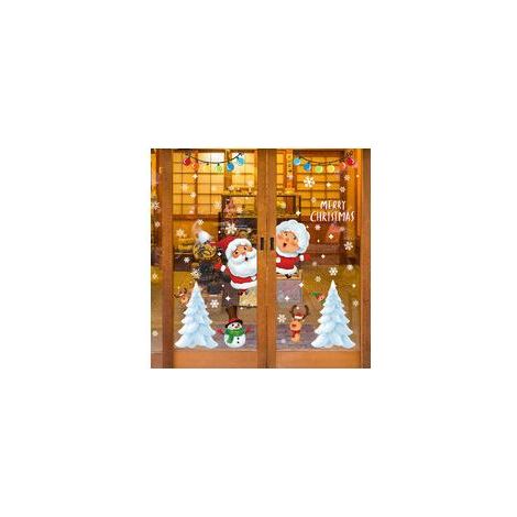 Christmas stickers, Christmas decals, DIY decoration, window stickers, window decals, reindeer wall stickers, snow stickers, static Santa stickers. (1/5)