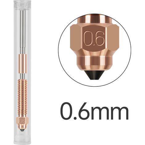 Buse 3D 0.6mm revêtement acier trempé cuivre CZ pour Creality K1C K1 Max Ender 3 V3, pièce imprimante intégrée bimétal gorge alliage titane flux élevé (1/5)
