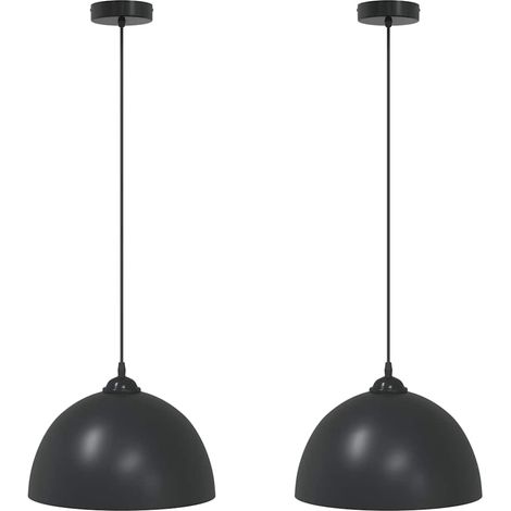vidaXL Lampada a Sospensione 2 pz Regolabile E27 Nero Ø 30 cm Metallo (1/5)