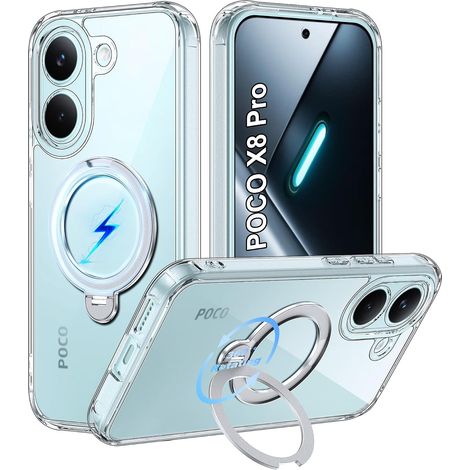 Coque de protection pour Xiaomi Poco X8 Pro compatible avec MagSafe (support invisible à 360°) - Protection de l'appareil photo - Lunette en TPU souple - Plaque arrière en polycarbonate (1/5)