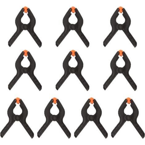 [NEVER USED] Set of 10 5.1cm nylon spring clips, mini black plastic nylon spring clips for backdrops, muslin paper, photo backgrounds, work projects and photography studios